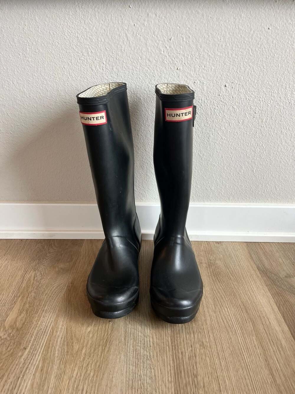 Hunter, Original Kids Matte Black Tall Rain Boots, Waterproof, Girls, 5G/4B